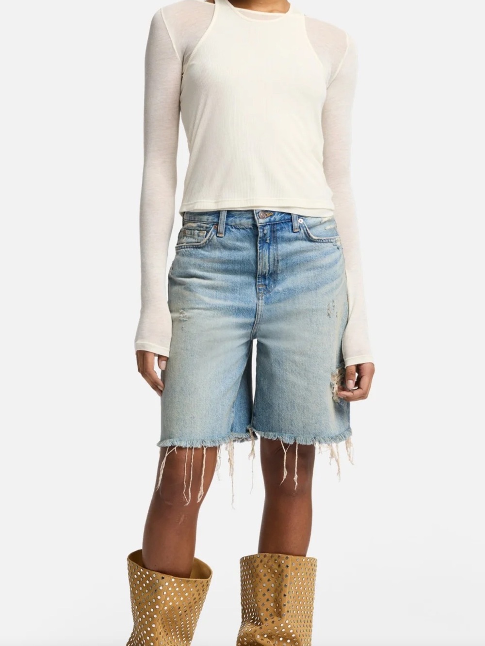 7 For All Mankind denim Lola Shorts. Size 27 NWT